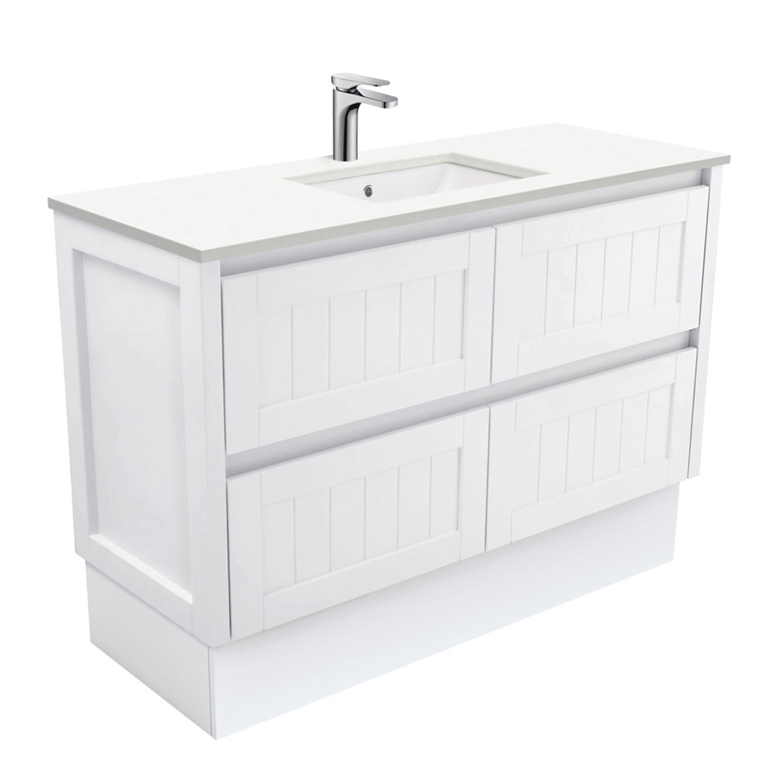 Fienza Sarah Crystal Pure Undermount 1200 Hampton Vanity on Kick