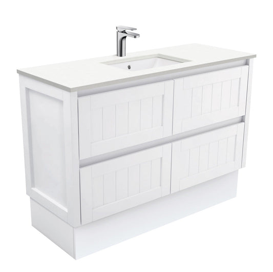 Fienza Sarah Crystal Pure Undermount 1200 Hampton Vanity on Kick