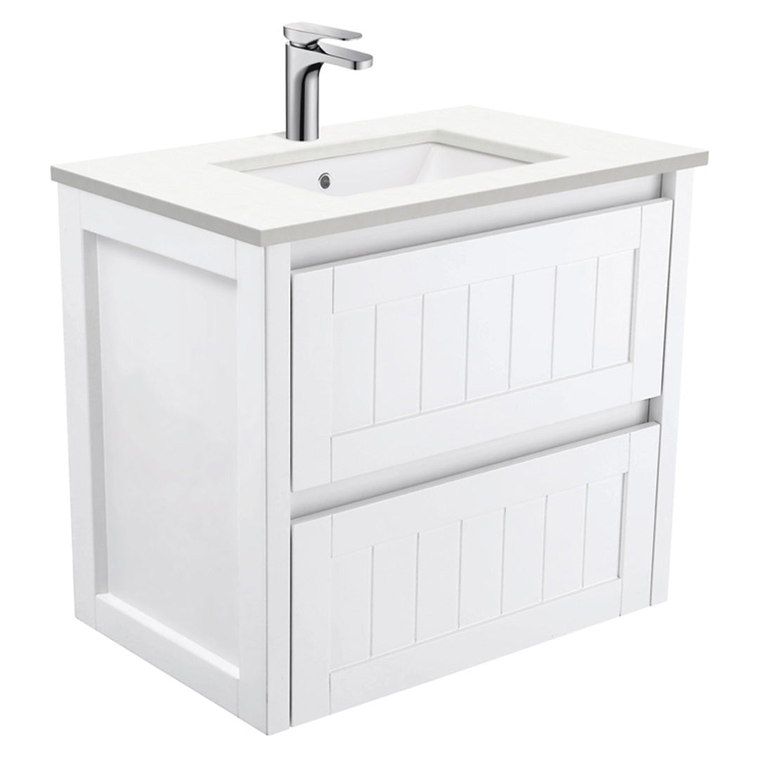 Fienza Sarah Crystal Pure Undermount 750 Hampton Wall-Hung Vanity