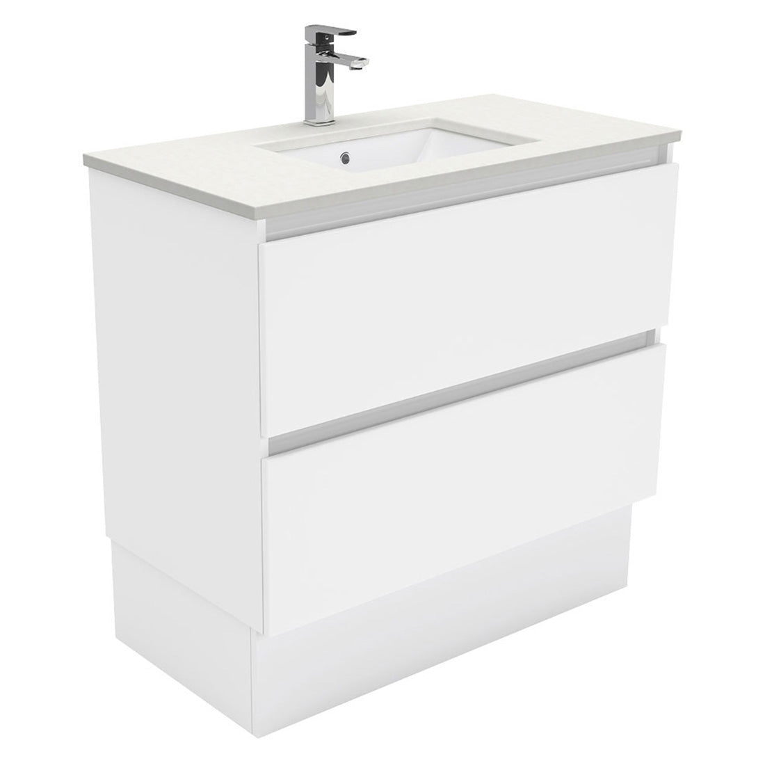 Fienza Sarah Crystal Pure Undermount 900 Quest Vanity on Kick