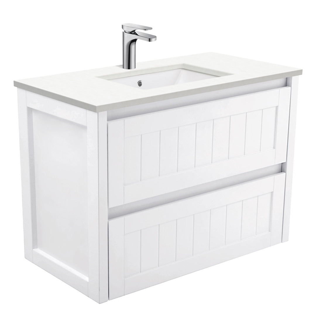 Fienza Sarah Crystal Pure Undermount 900 Hampton Wall-Hung Vanity