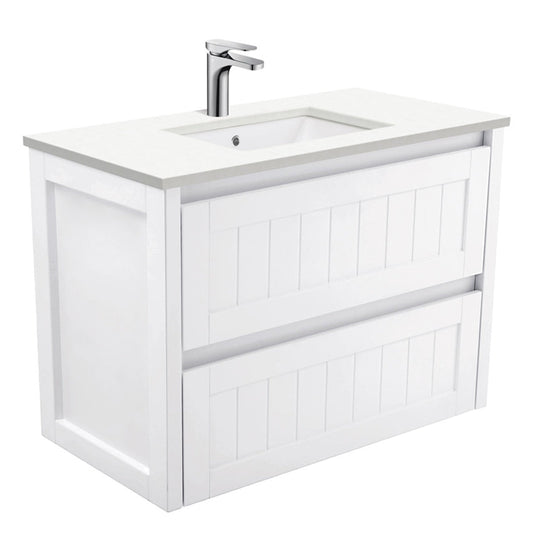 Fienza Sarah Crystal Pure Undermount 900 Hampton Wall-Hung Vanity