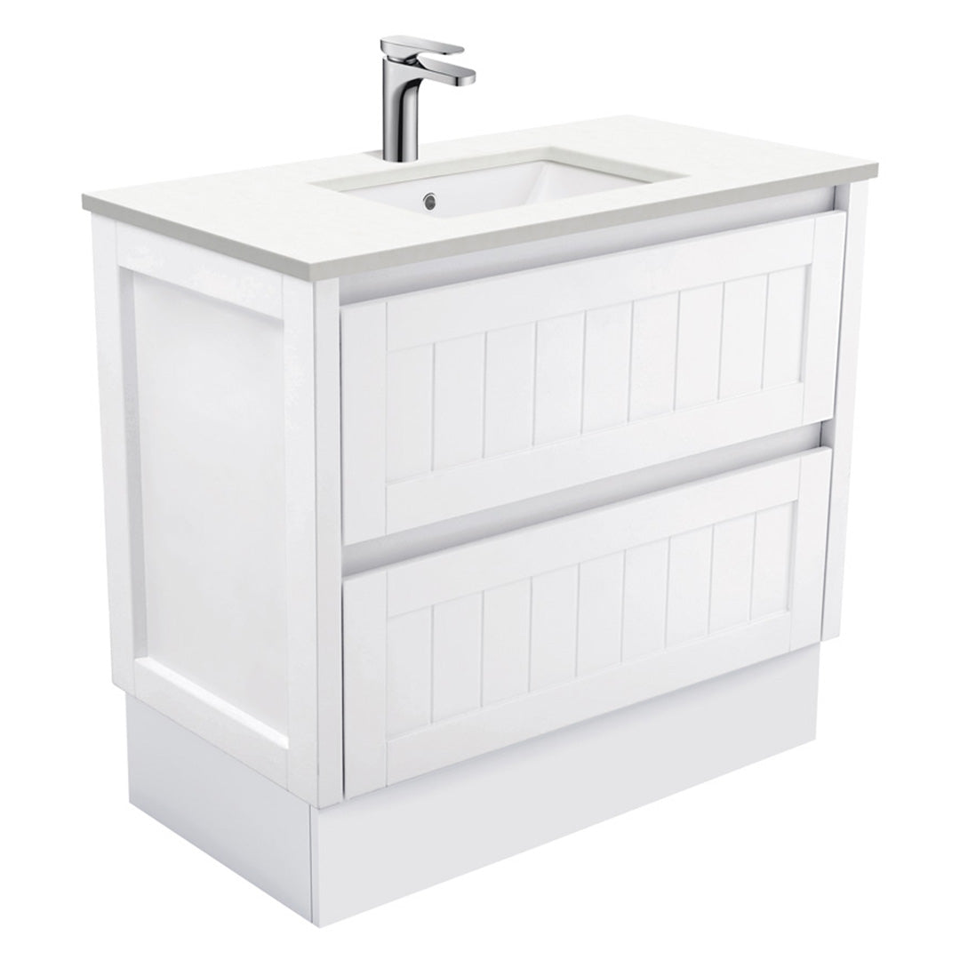 Fienza Sarah Crystal Pure Undermount 900 Hampton Vanity on Kick