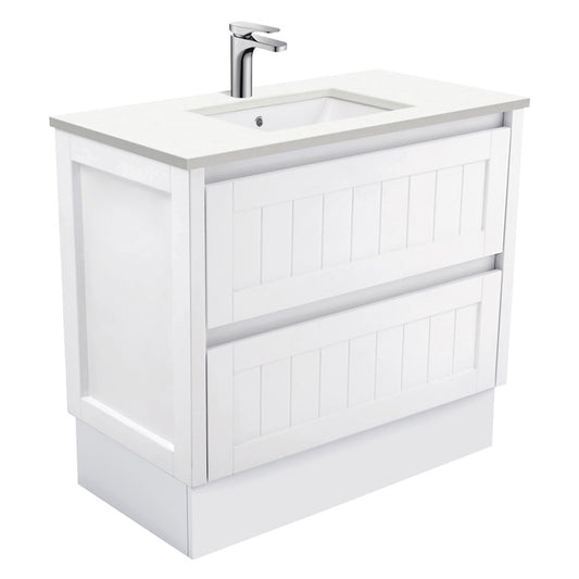 Fienza Sarah Crystal Pure Undermount 900 Hampton Vanity on Kick