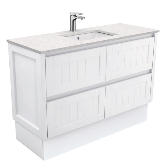 Fienza Sarah Bianco Marble Undermount 1200 Hampton Vanity on Kick