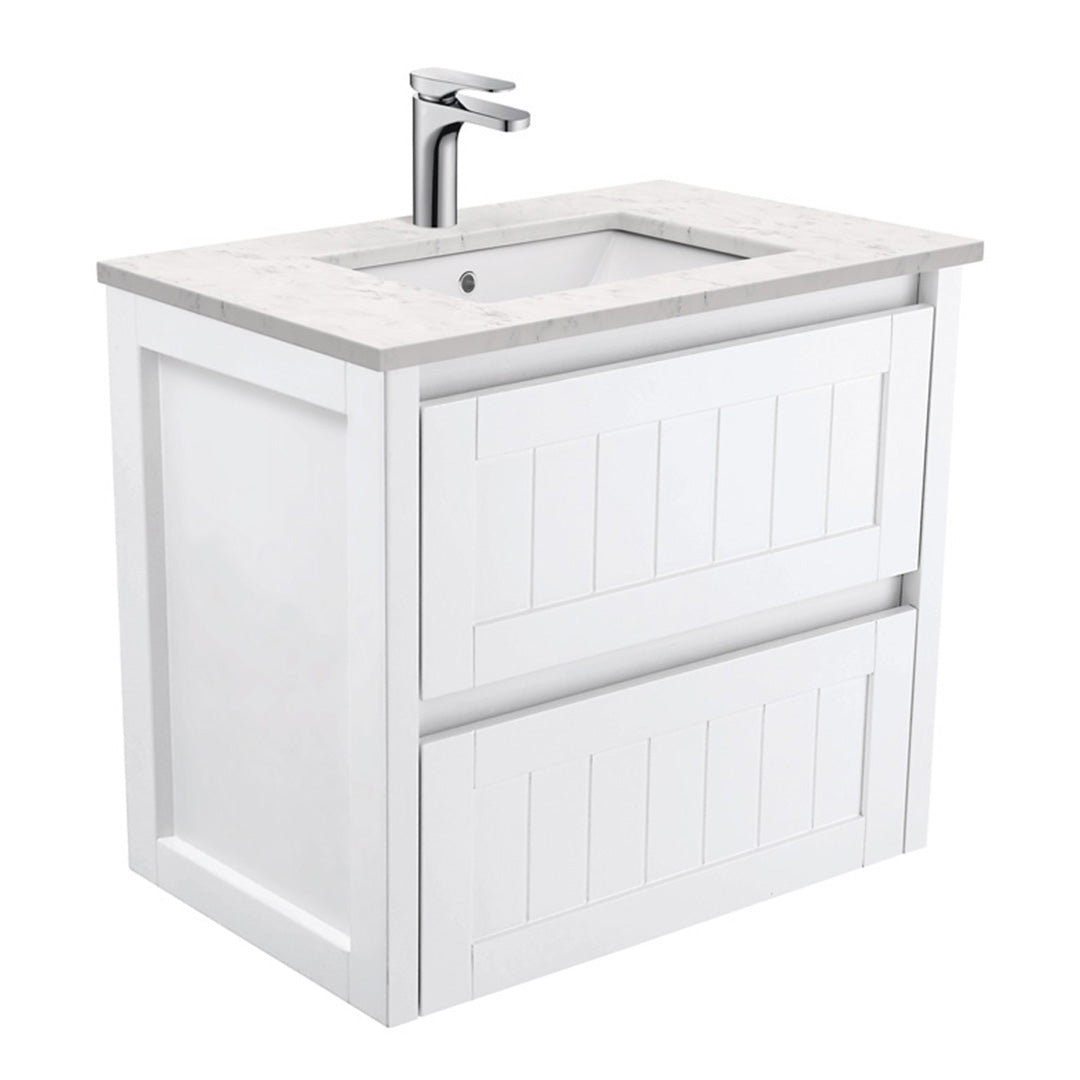 Fienza Sarah Bianco Marble Undermount 750 Hampton Wall-Hung Vanity