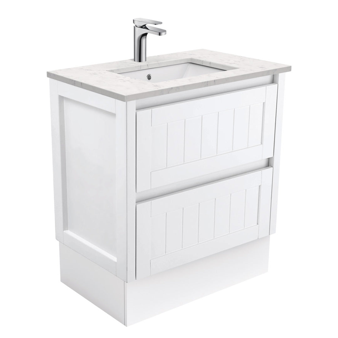 Fienza Sarah Bianco Marble Undermount 750 Hampton Vanity on Kick