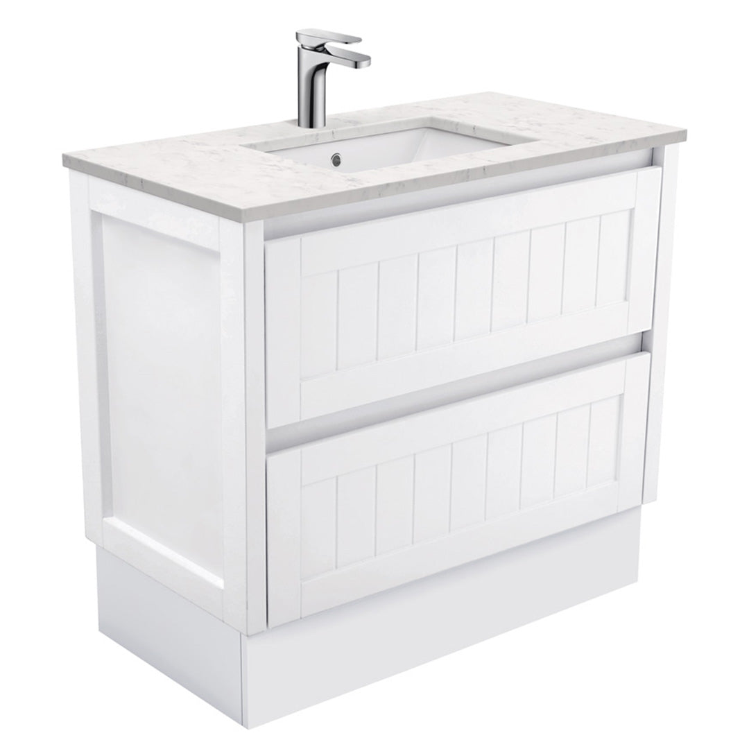 Fienza Sarah Bianco Marble Undermount 900 Hampton Vanity on Kick