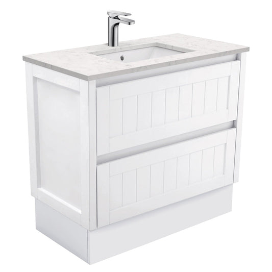 Fienza Sarah Bianco Marble Undermount 900 Hampton Vanity on Kick