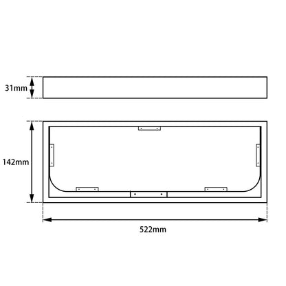 IVANO Series Black Glass Shelf 600mm