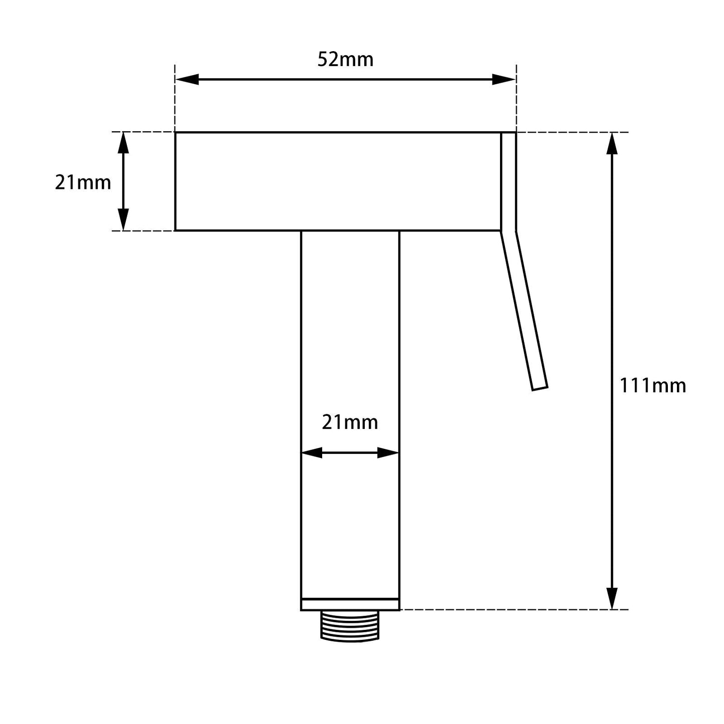 Square Brass Brushed Nickel Toilet Bidet Spray Kit