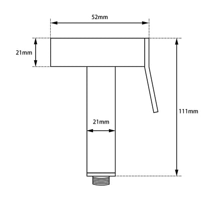 Square Brass Brushed Nickel Toilet Bidet Spray Kit