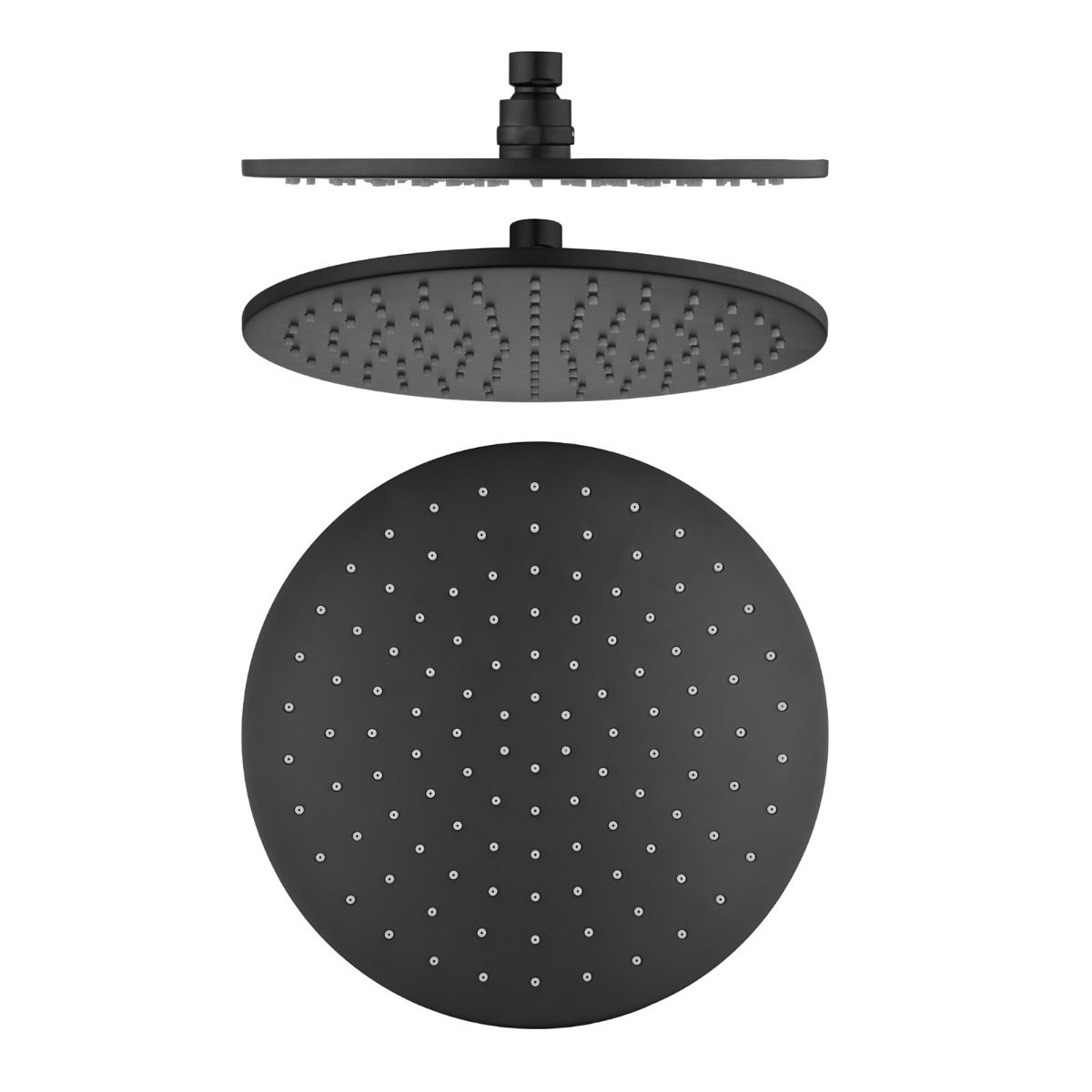 Norico Pentro 250mm Matte Black Round Rainfall Shower Head