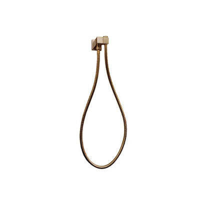 Norico Esperia Brushed Yellow Gold Square Shower Holder Wall Connector & Hose