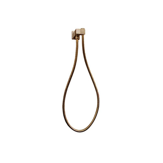 Norico Esperia Brushed Yellow Gold Square Shower Holder Wall Connector & Hose