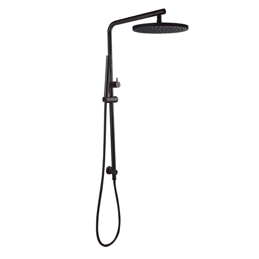 Norico Pentro 250mm Matte Black Round Handheld Shower Station