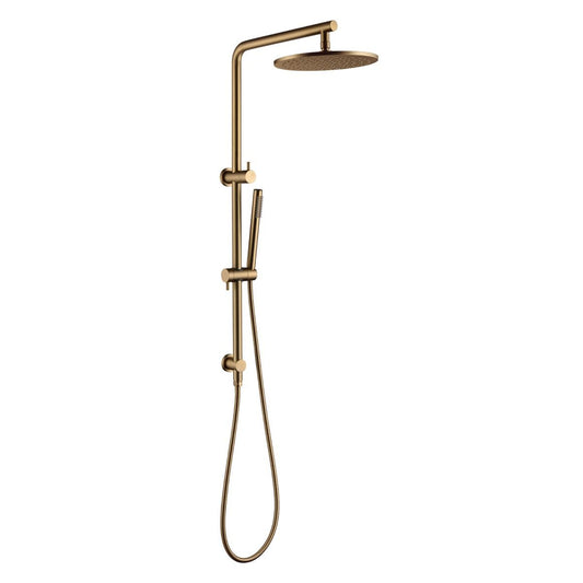 Norico Pentro 250mm Brushed Yellow Gold Round Handheld Shower Station