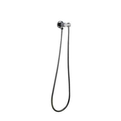 Norico Pentro Brushed Nickel Round Shower Holder Wall Connector & Hose