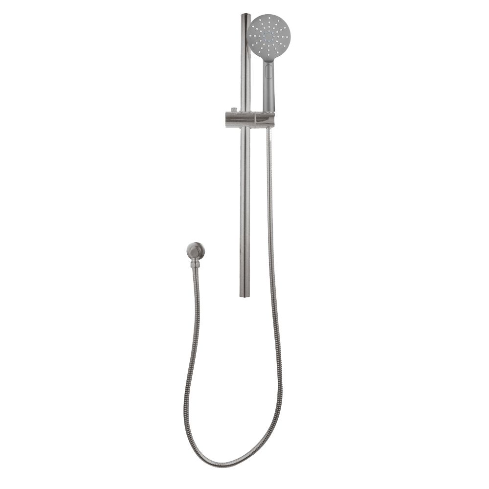 Norico Pentro Brushed Nickel Round Handheld Shower Rail Set
