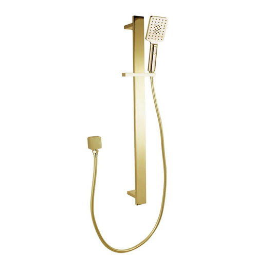 Norico Bellino Brushed Yellow Gold Square Handheld Shower Rail Set