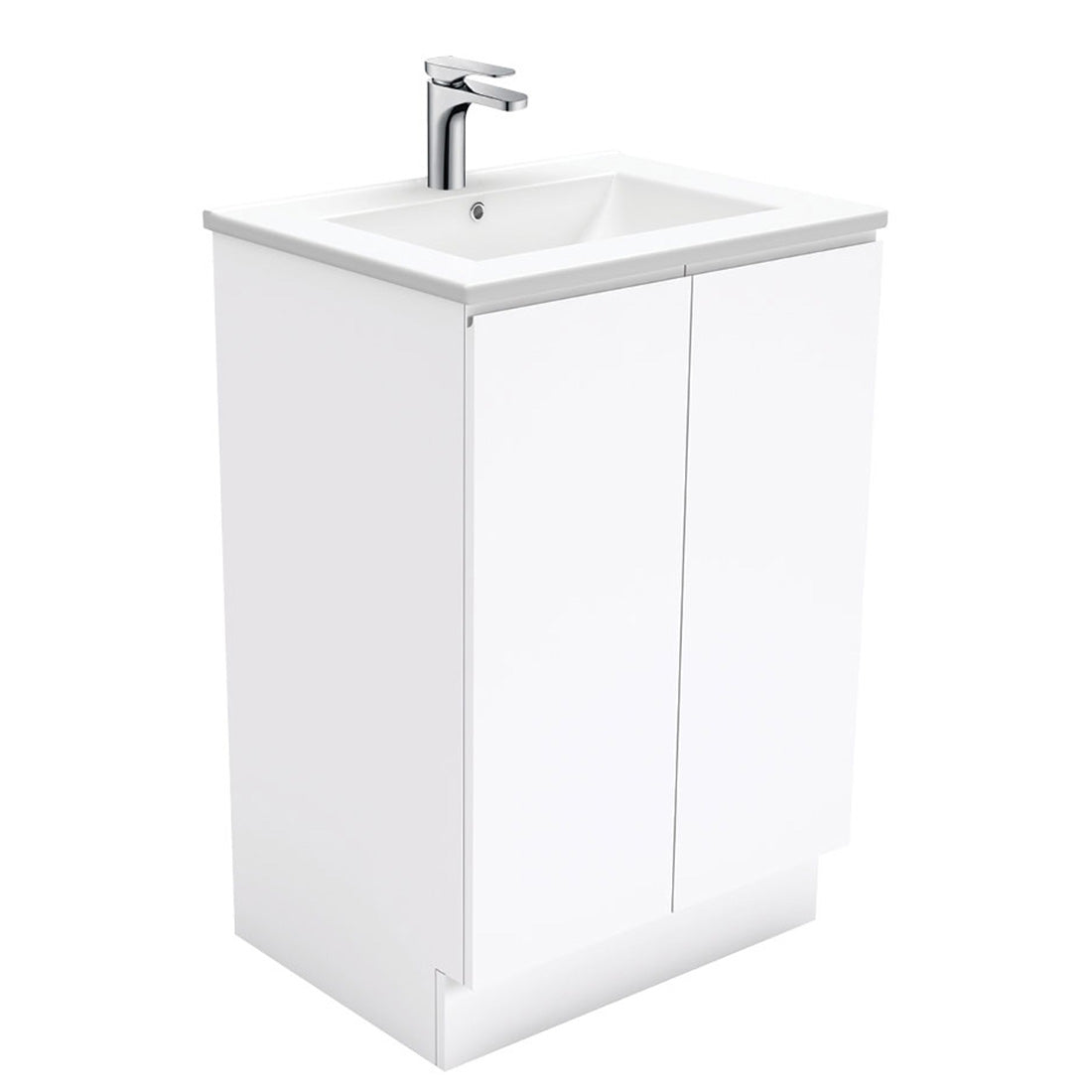 Fienza Dolce Fingerpull Gloss White 600 Vanity on Kickboard