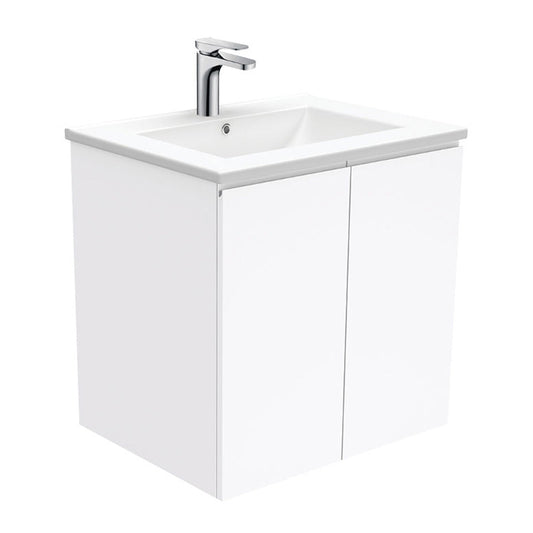 Fienza Dolce Fingerpull Gloss White 600 Wall-Hung Vanity
