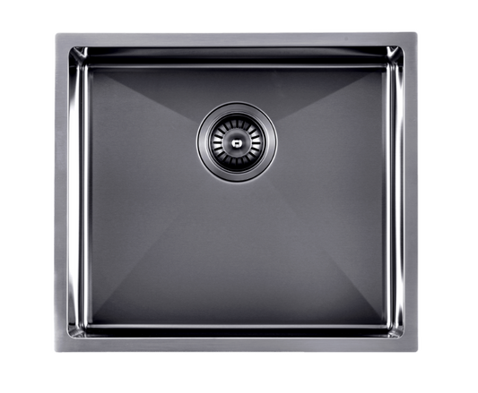 510*450*230mm Gun Metal Grey Hand-made Single Bowl Kitchen Sink(Round Edges)