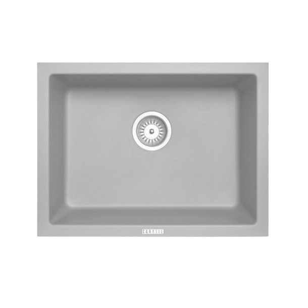 610 x 457 x 205mm Carysil Big Bowl Granite Kitchen/Laundry Sink Top/Flush/Under Moun