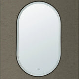 Vito Lirra Oval LED Bathroom Mirror – Matte Black 450 x 900mm