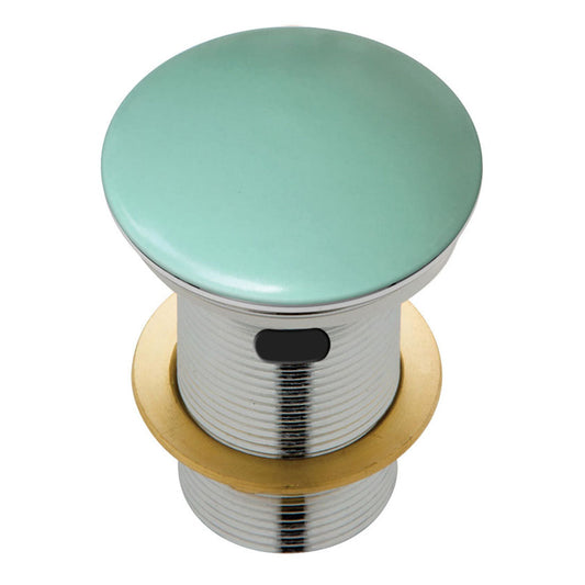 Fienza Ceramic Cap Pop-Up Waste 32mm with Overflow Matte Green