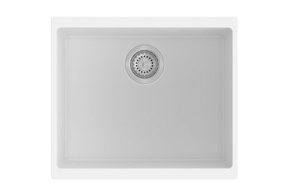 530 x 460 x 200mm Carysil Enigma 100S Single Bowl Granite Kitchen/Laundry Sink Top/Flush/Under Mount