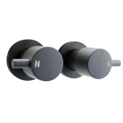 Norico Pentro Matte Black Round Shower Taps Set